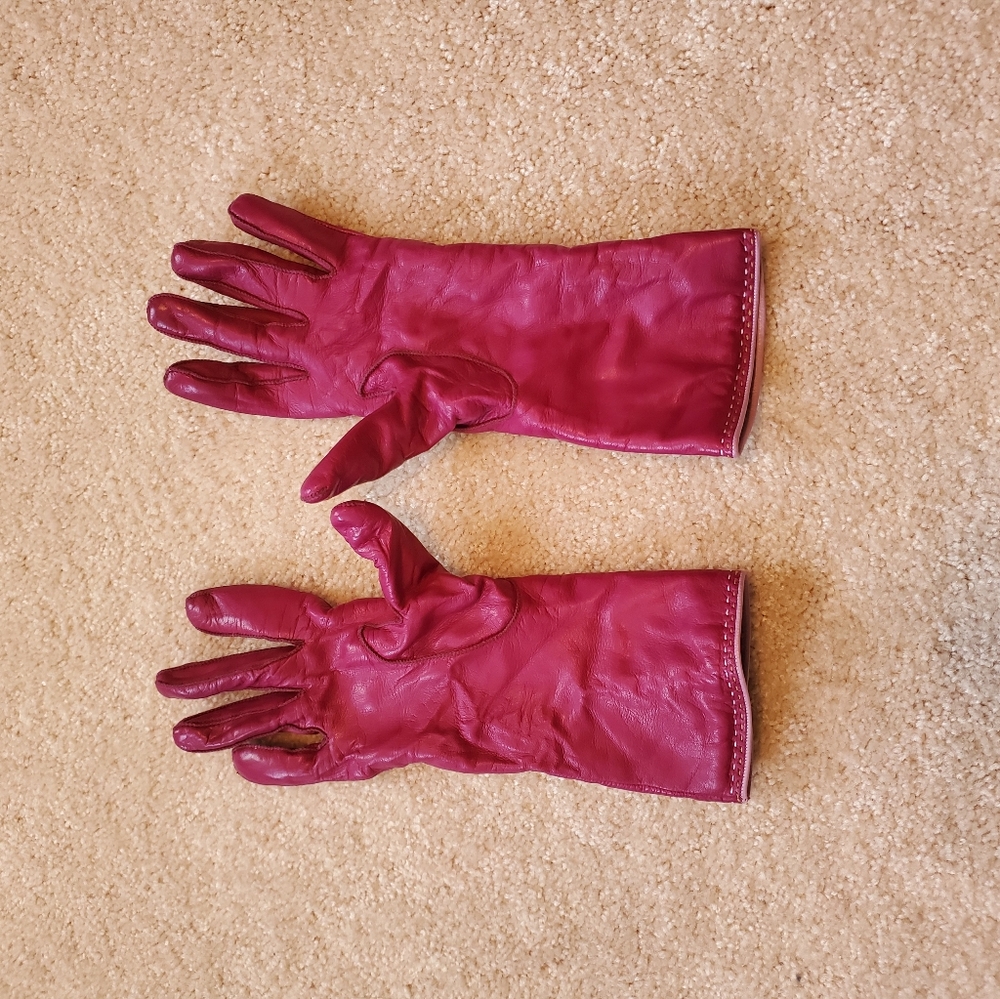 Coach Pink leather gloves